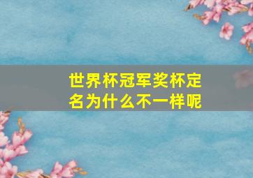 世界杯冠军奖杯定名为什么不一样呢