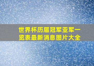 世界杯历届冠军亚军一览表最新消息图片大全