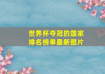 世界杯夺冠的国家排名榜单最新图片