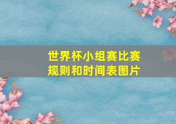 世界杯小组赛比赛规则和时间表图片