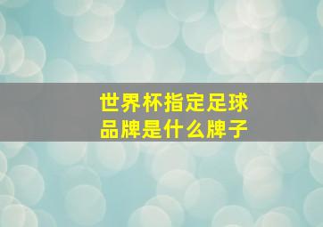 世界杯指定足球品牌是什么牌子