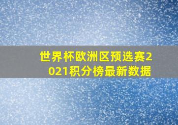 世界杯欧洲区预选赛2021积分榜最新数据