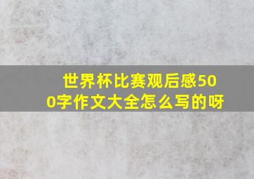 世界杯比赛观后感500字作文大全怎么写的呀