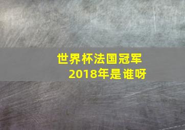 世界杯法国冠军2018年是谁呀