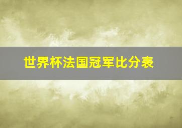 世界杯法国冠军比分表