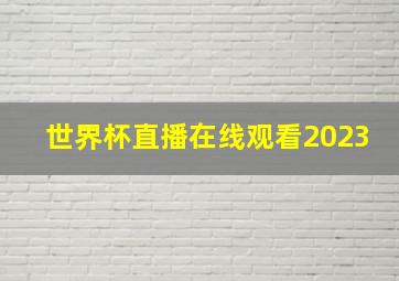 世界杯直播在线观看2023