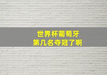 世界杯葡萄牙第几名夺冠了啊