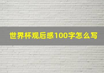 世界杯观后感100字怎么写