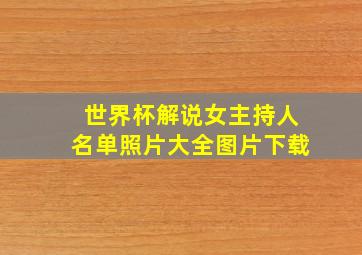 世界杯解说女主持人名单照片大全图片下载