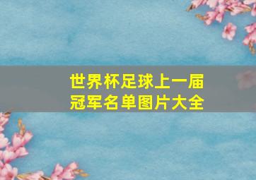 世界杯足球上一届冠军名单图片大全