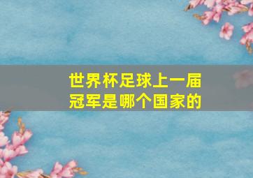 世界杯足球上一届冠军是哪个国家的