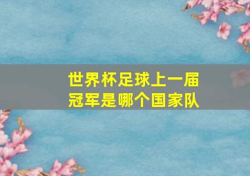 世界杯足球上一届冠军是哪个国家队