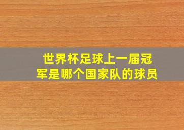 世界杯足球上一届冠军是哪个国家队的球员