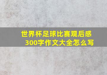 世界杯足球比赛观后感300字作文大全怎么写