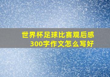 世界杯足球比赛观后感300字作文怎么写好