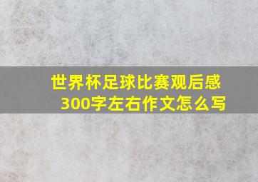 世界杯足球比赛观后感300字左右作文怎么写