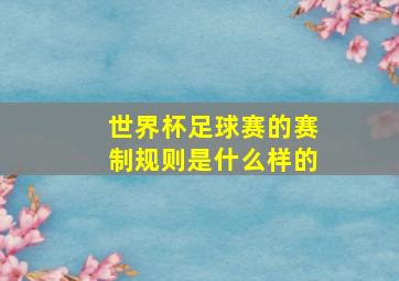 世界杯足球赛的赛制规则是什么样的