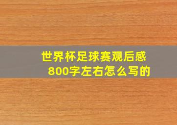 世界杯足球赛观后感800字左右怎么写的