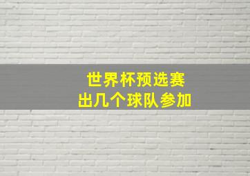 世界杯预选赛出几个球队参加