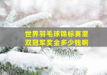 世界羽毛球锦标赛混双冠军奖金多少钱啊