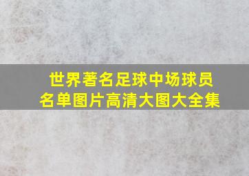 世界著名足球中场球员名单图片高清大图大全集