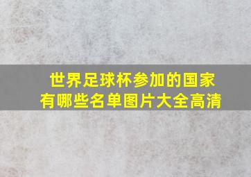 世界足球杯参加的国家有哪些名单图片大全高清