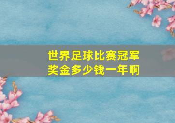 世界足球比赛冠军奖金多少钱一年啊