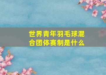 世界青年羽毛球混合团体赛制是什么