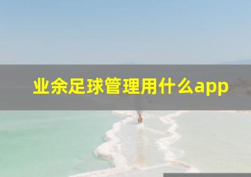 业余足球管理用什么app