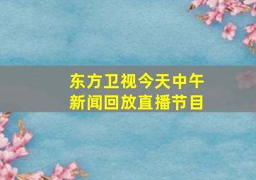 东方卫视今天中午新闻回放直播节目