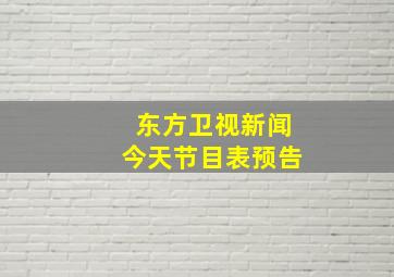 东方卫视新闻今天节目表预告