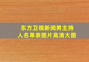 东方卫视新闻男主持人名单表图片高清大图