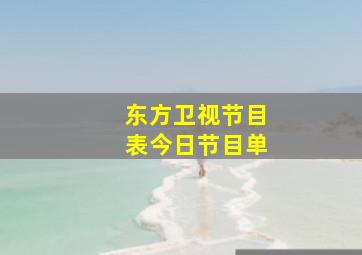 东方卫视节目表今日节目单