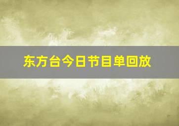 东方台今日节目单回放