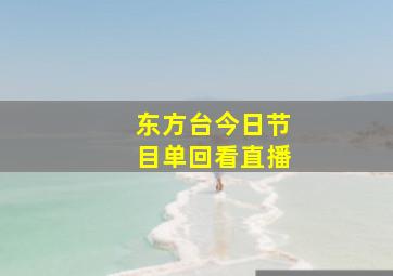 东方台今日节目单回看直播