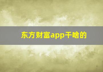 东方财富app干啥的