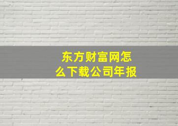 东方财富网怎么下载公司年报