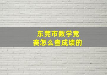 东莞市数学竞赛怎么查成绩的