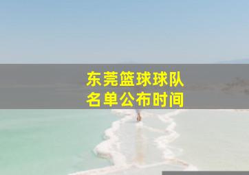 东莞篮球球队名单公布时间