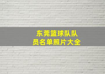 东莞篮球队队员名单照片大全