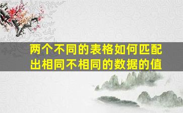 两个不同的表格如何匹配出相同不相同的数据的值