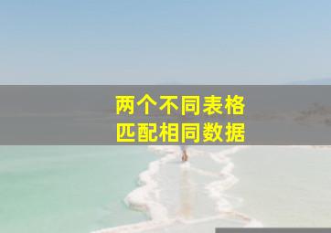 两个不同表格匹配相同数据