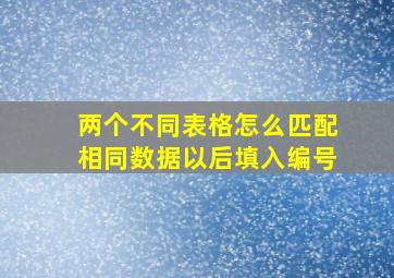 两个不同表格怎么匹配相同数据以后填入编号