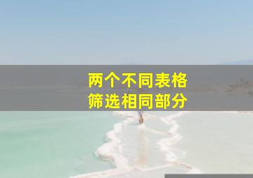 两个不同表格筛选相同部分