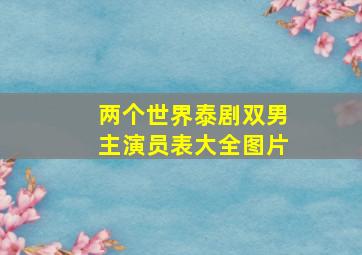 两个世界泰剧双男主演员表大全图片