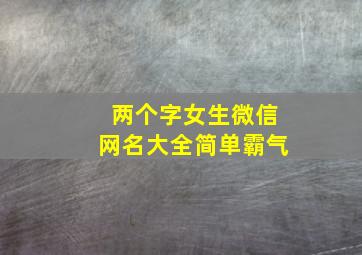 两个字女生微信网名大全简单霸气