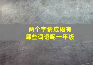 两个字猜成语有哪些词语呢一年级