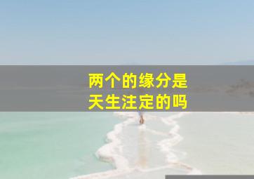 两个的缘分是天生注定的吗