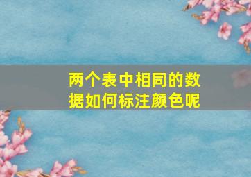 两个表中相同的数据如何标注颜色呢