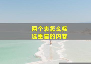 两个表怎么筛选重复的内容